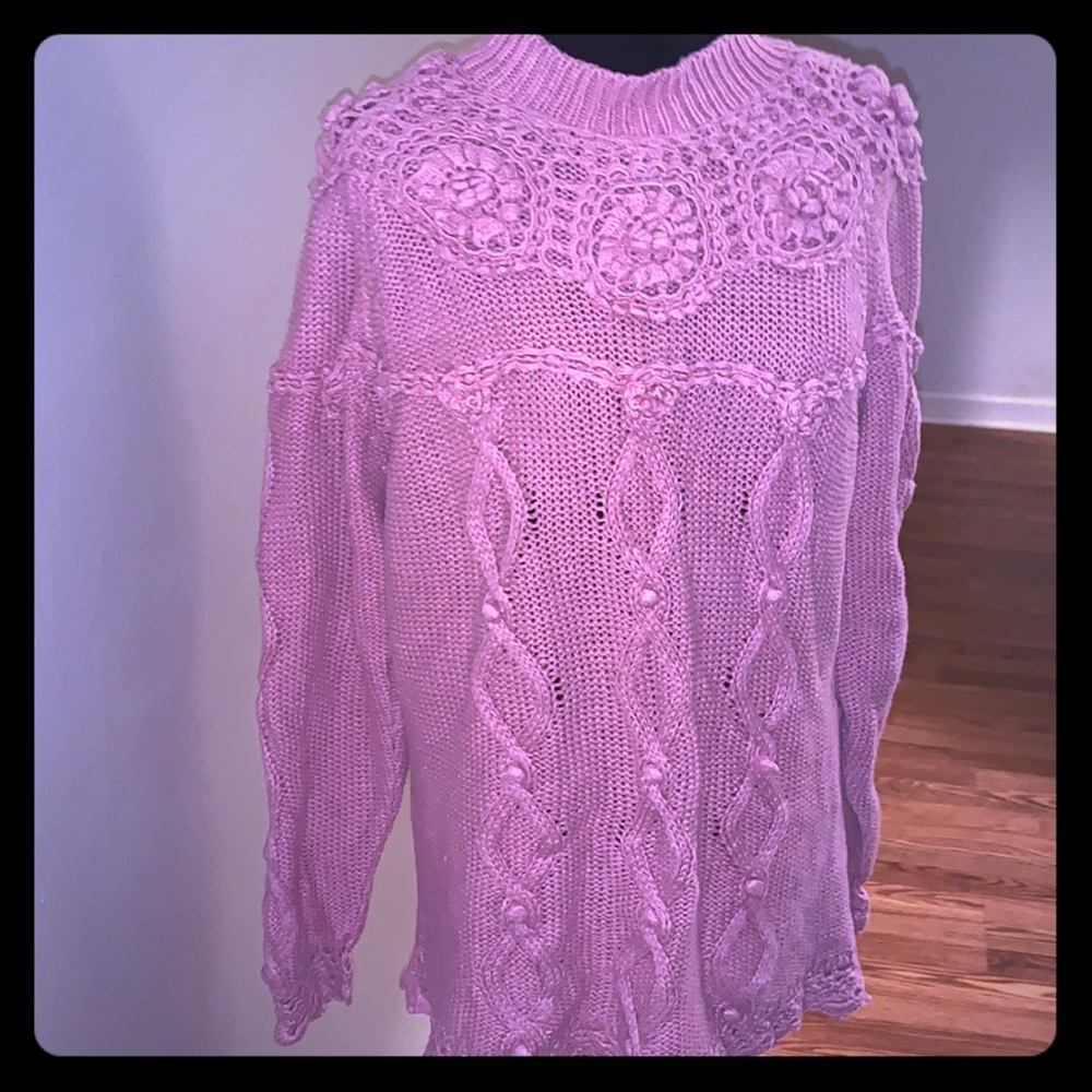 Melbourne Pink Floral Design Sweater Size M